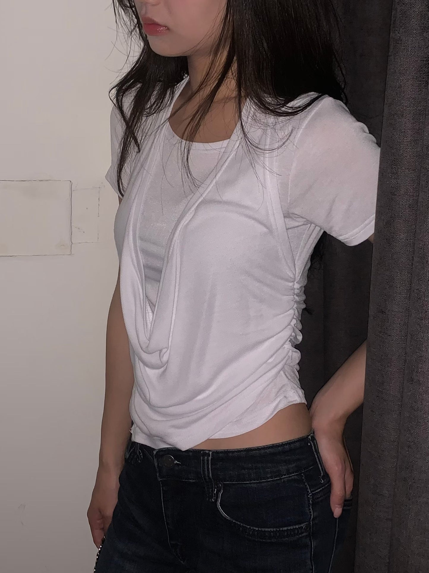Draped Halter Tank Top