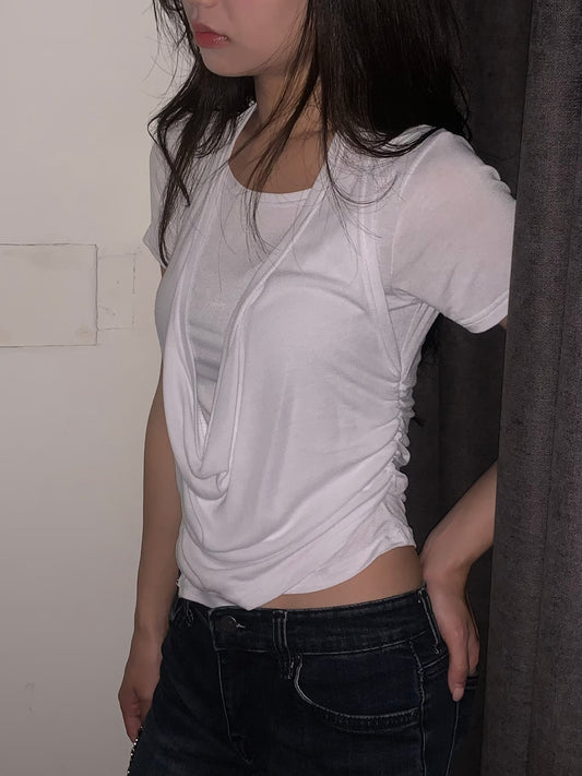 Draped Halter Tank Top