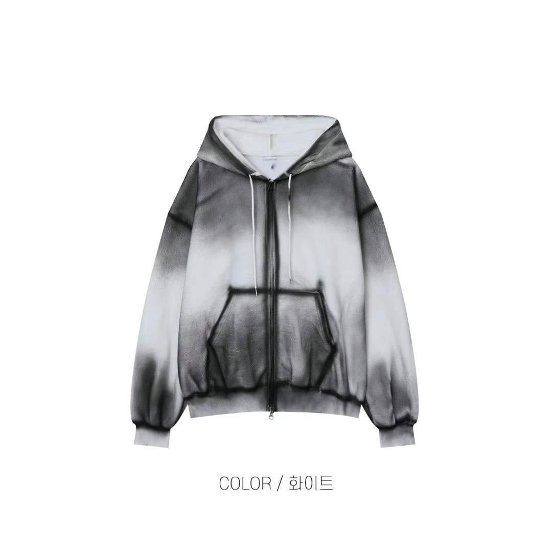 Brushed Fleece Tie-Dye Zip-Up Jacket
