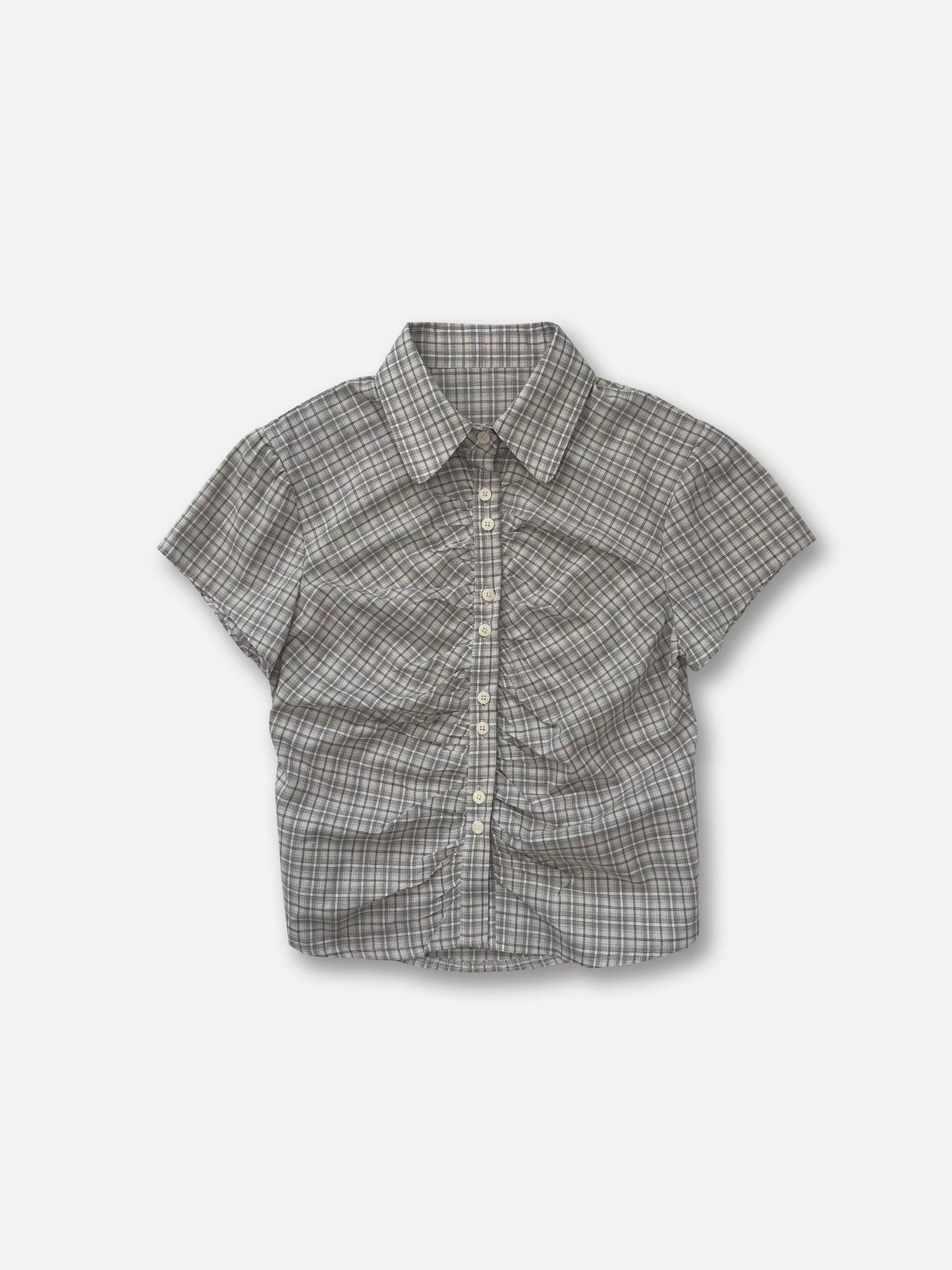 Gingham Ruched Top