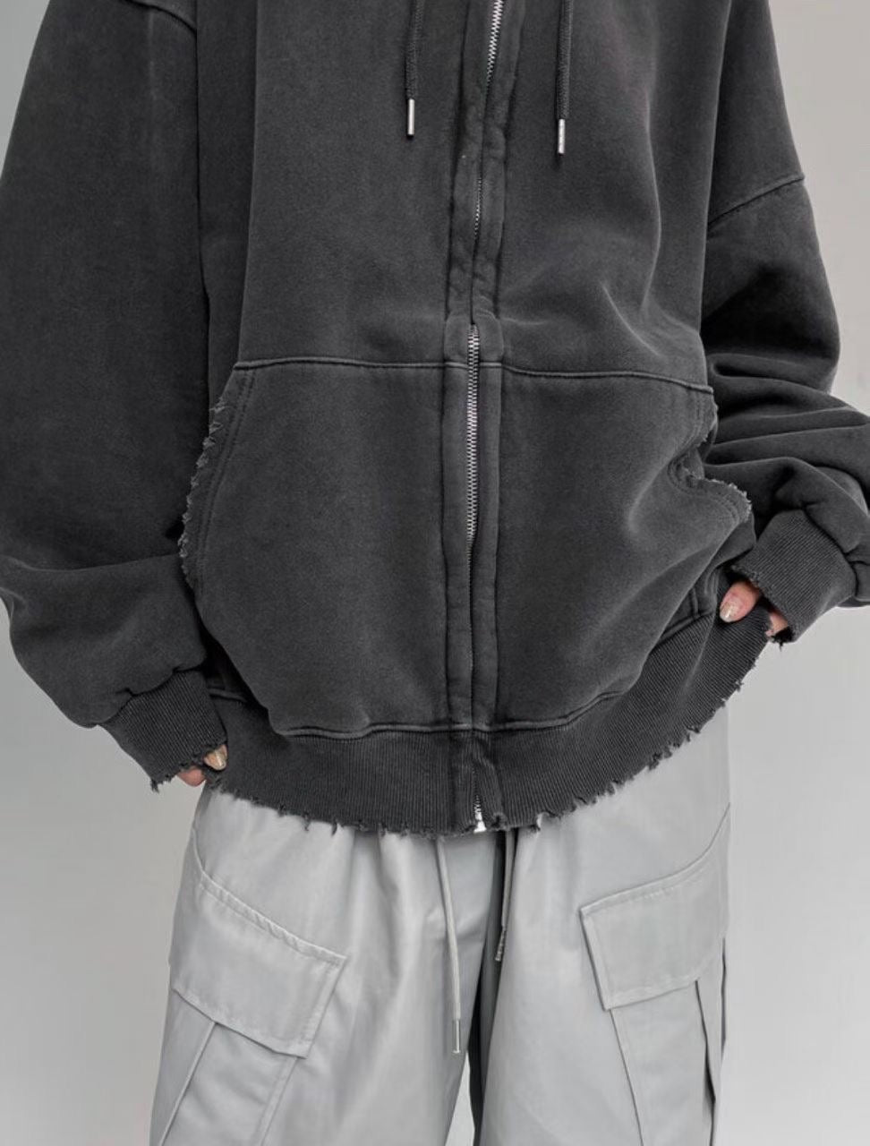 Vintage Washed Hoodie Jacket