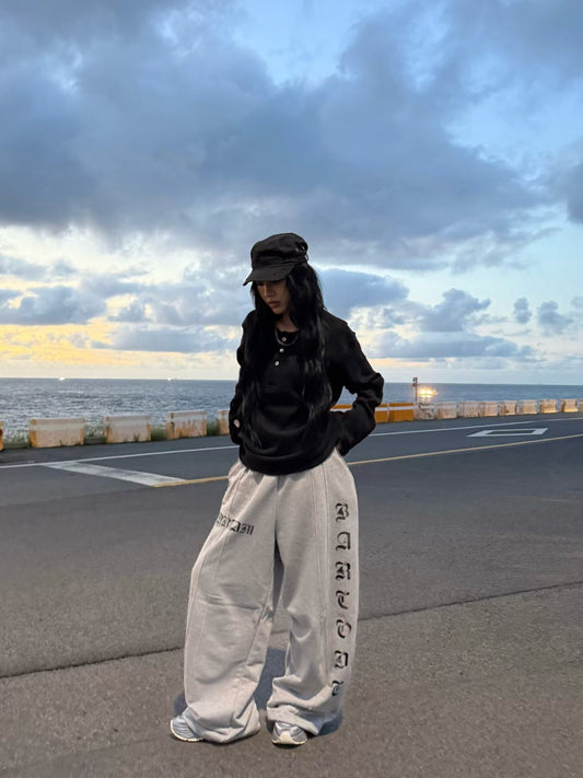 Cracked Print Balloon Casual Pants