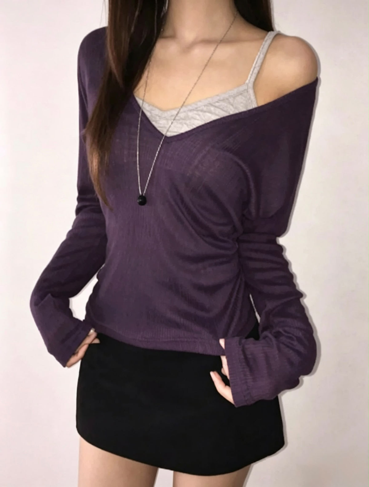 Deep V Sheer Top