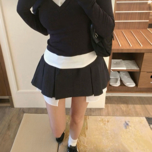Pleated Pocket Skirt