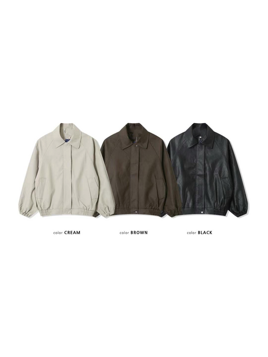UNISEX Leather Bomber Jacket