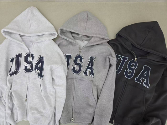 Short American Style Zip-Up Hood