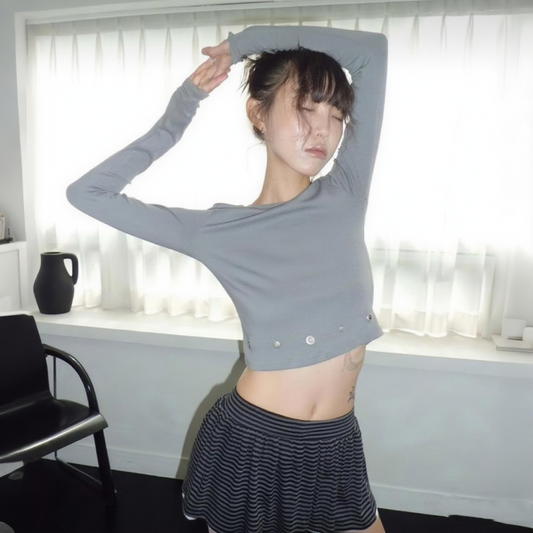 Cropped Button-Up Top